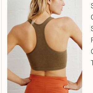 Free People Movement Free Throw Crop Tank Army Green